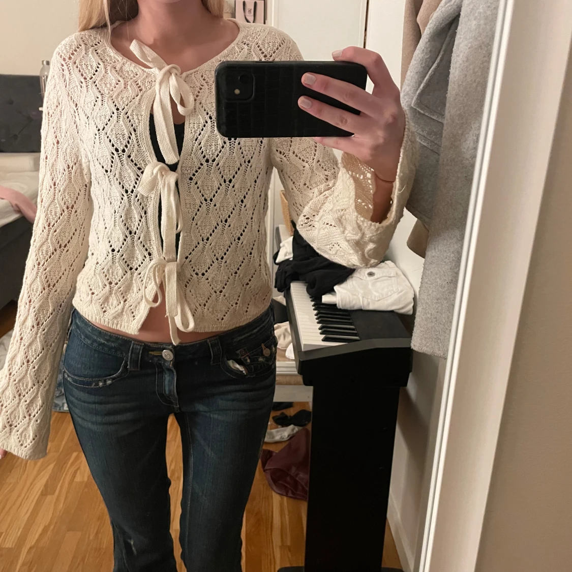 Vit stickad kofta från Stradivarius - 1