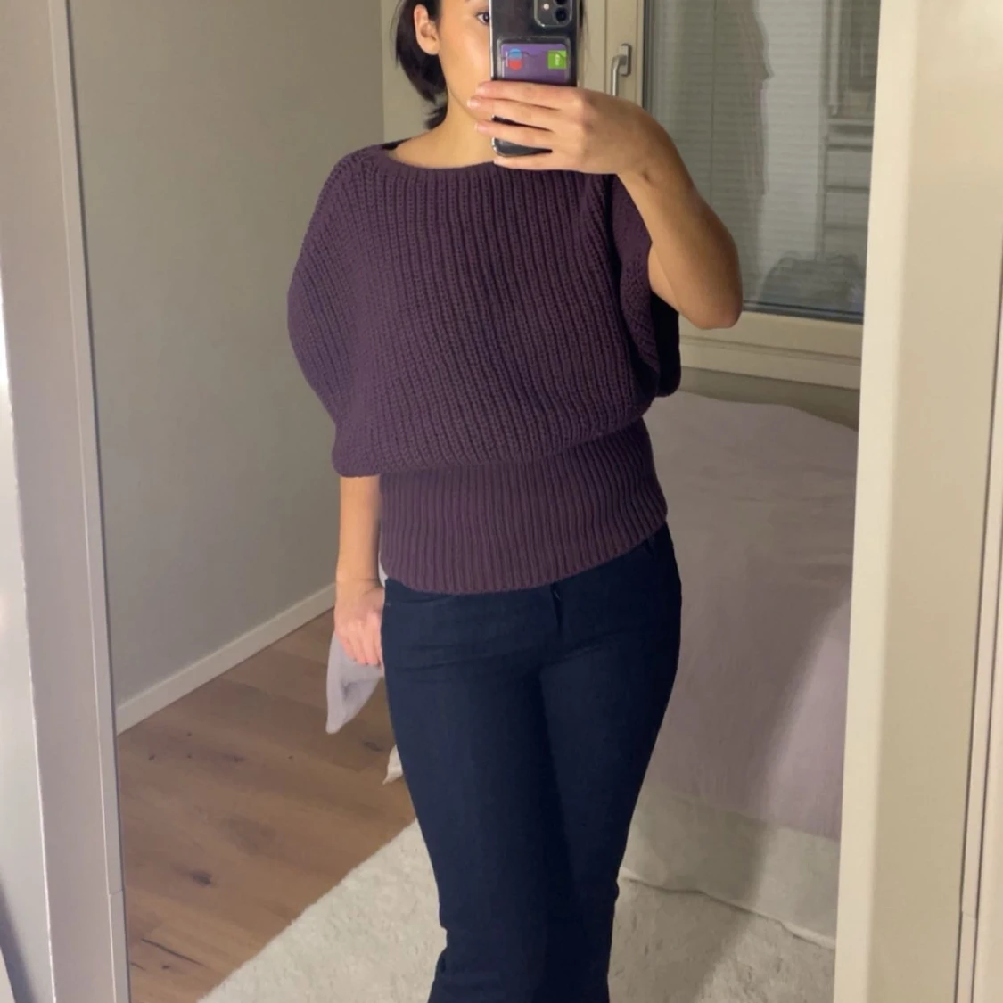 Mörklila stickad tröja från Zara - 92