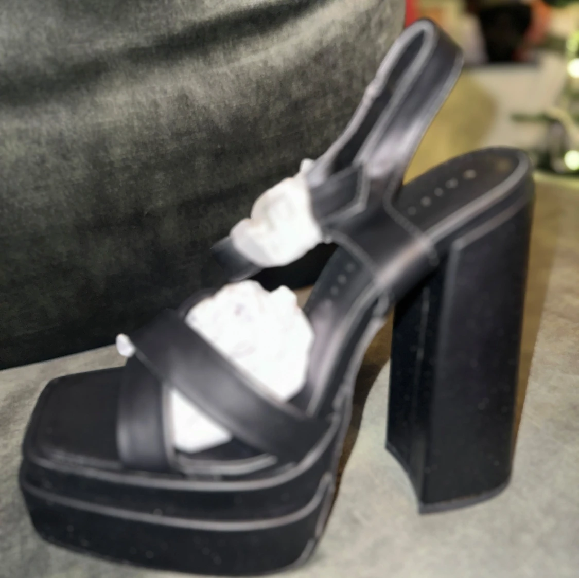 Svarta sandaler med hög klack - 90