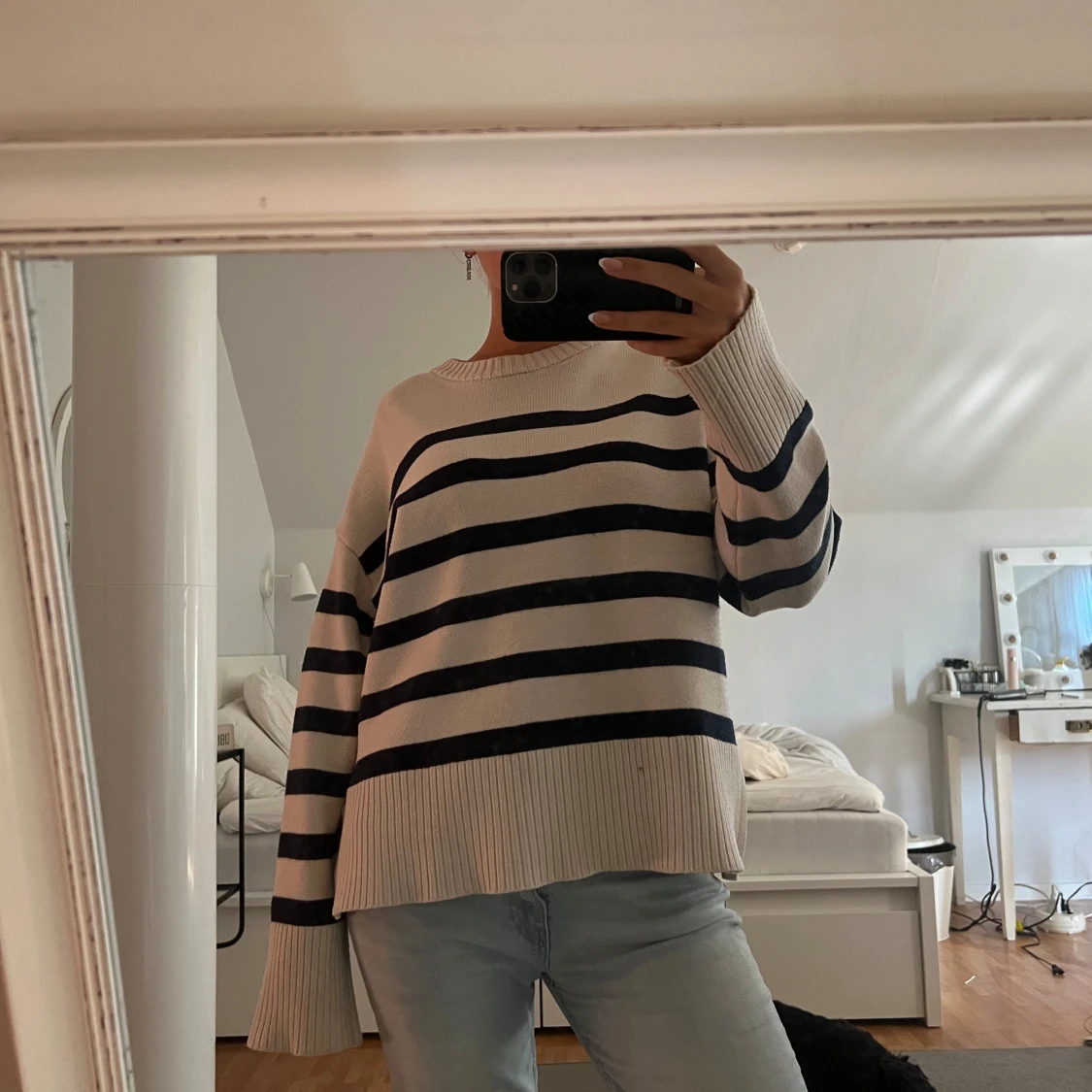 Randig stickad tröja - 91