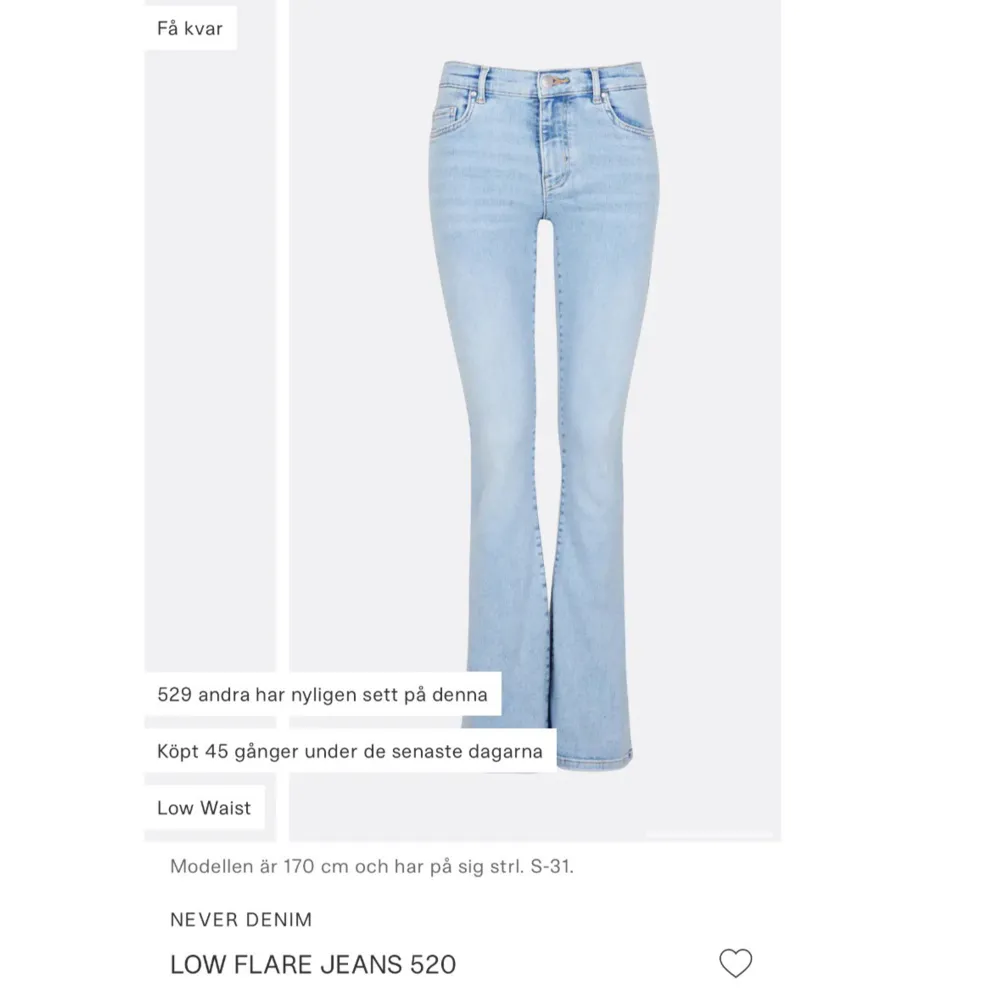 Mycket fina jeans i bra skick och endast använd några fåtal gånger!  Midjestorlek: xs, benlängd: 33.. Jeans & Byxor.