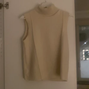 Beige ärmlös polotröja från Zara - Säljer en stilren beige ärmlös polotröja från Zara. Perfekt för lager-på-lager eller som den är. Mjuk och bekväm med en klassisk polokrage.