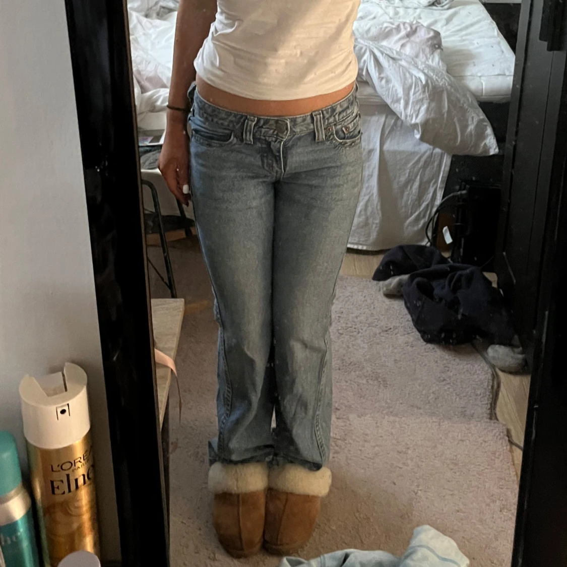 Blå bootcut jeans - 90