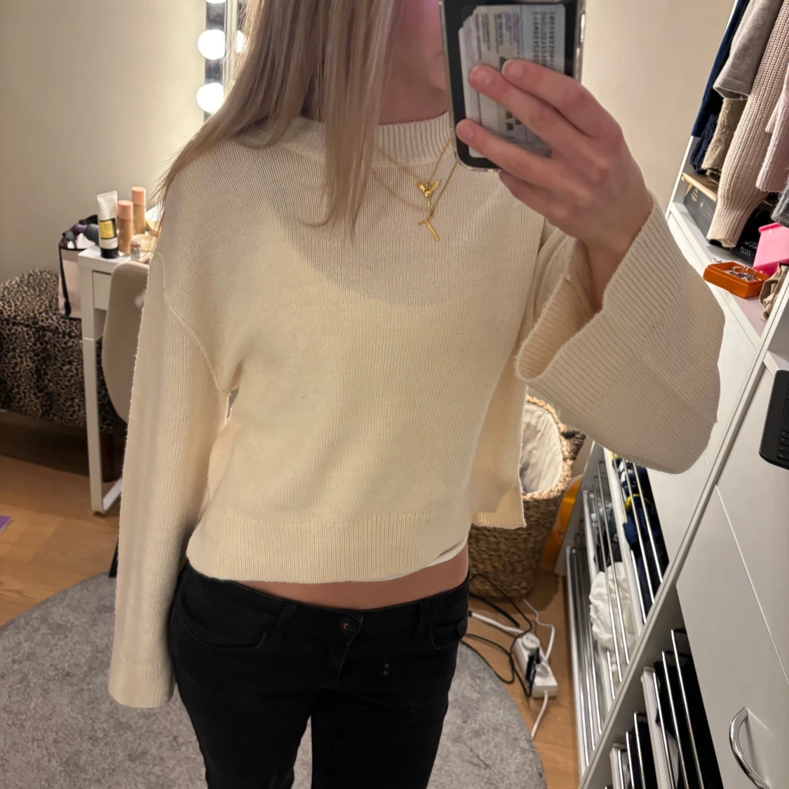 Beige stickad tröja från H&m