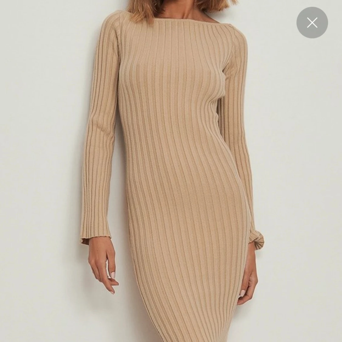 Lång stickad klänning - 90