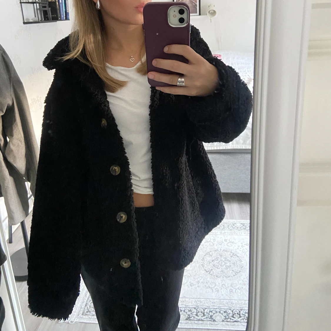 Svart teddyjacka - 91