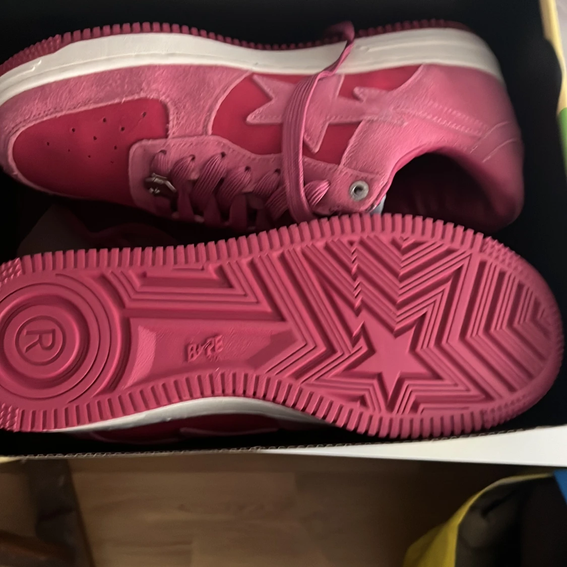 pink suede bapesta - 91