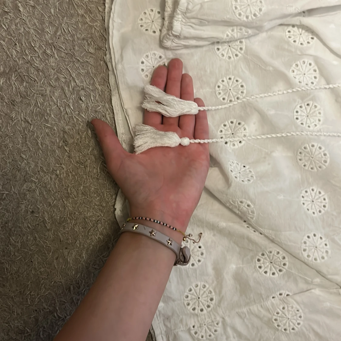 Vit broderad topp - 91