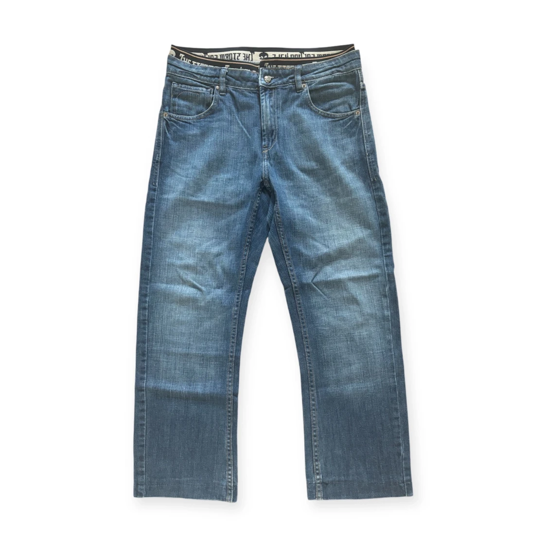 H&M Relaxed blå jeans med tryck - 90