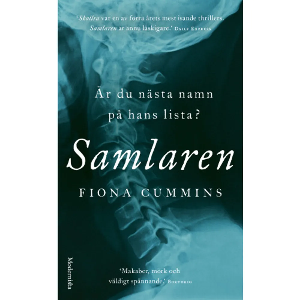 Andra boken i Samlaren-serien»Skallra var en av förra årets mest isande thrillers. Samlaren är ännu läskigare.« | Daily Express »En kriminalroman av absolut högsta klass.« | David Baldacci »Om du inte redan har läst Fiona Cummins, så måste du bara göra det. Med ljuset tänt...« | Emma FlintJakey frith - pojken med den ovanliga sjukdomen - lyckades komma undan med livet i behåll och flyttade till en ny stad. Att han kunde räddas den gången var ett mirakel. Men hans föräldrar vet att Samlaren fortfarande finns där ute någonstans. Att han väntar, betraktar. Clara, den flicka Jakey lämnade efter sig i fångenskap, klänger sig fast vid hoppet om att någon ska rädda henne. Hennes mamma är nära att gå under av förtvivlan, men vägrar att ge upp hoppet. Samlaren har hittat en lärjunge som ska ta över arvet efter hans familj. Men han kan inte sluta tänka på pojken som kom undan - och på den polis som krossade hans drömmar...I svensk översättning av Jan Järnebrand.FIONA CUMMINS är en prisvinnande journalist, med examen från det prestigefyllda Faber Academy i London. Hon debuterade som författare med Skallra, första boken i den hyllade Samlaren-serien. Samlaren är den andra boken i serien.»Makaber, mörk och väldigt spännande.« | Boktokig »Fiona Cummins är en lysande thrillerförfattare och Samlaren en bok du bara måste läsa!« | Dast Magazine»Otäck och ondskefull.« | Kulturkollo väljer Samlaren till en av årets 10 mest spännande böcker    Format Pocket   Omfång 367 sidor   Språk Svenska   Förlag Modernista   Utgivningsdatum 2021-04-07   Medverkande Jan Järnebrand   ISBN 9789178938407  . Böcker.