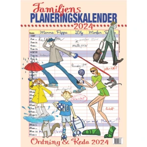 Familjens Planeringskalender 2024 (bok, spiral) - Samla familjens aktiviteter på ett och samma ställe. I ett tidspressat schema underlättar det att planera. Familjens planeringskalender är en praktisk kalender med fem kolumner en för varje familjemedlem. Det finns namnsdagsregister samt gott om utrymme för egna anteckningar, så att inget viktigt glöms bort.    Format Spiral   Omfång 13 sidor   Språk Svenska   Förlag Livsenergi   Utgivningsdatum 2023-11-03   ISBN 9789189437937  