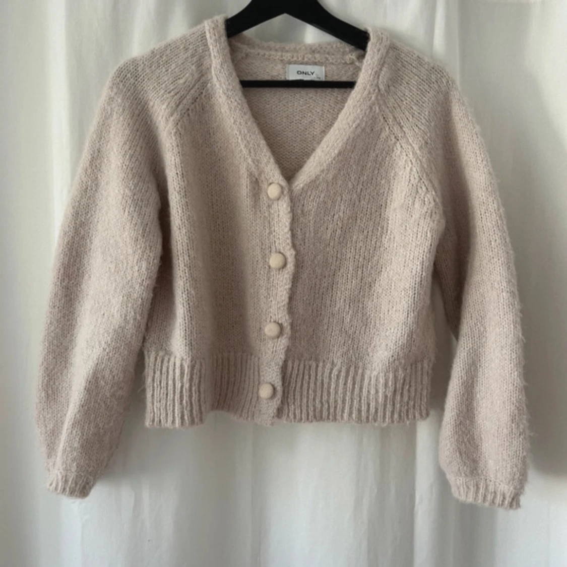 Beige stickad kofta - 91