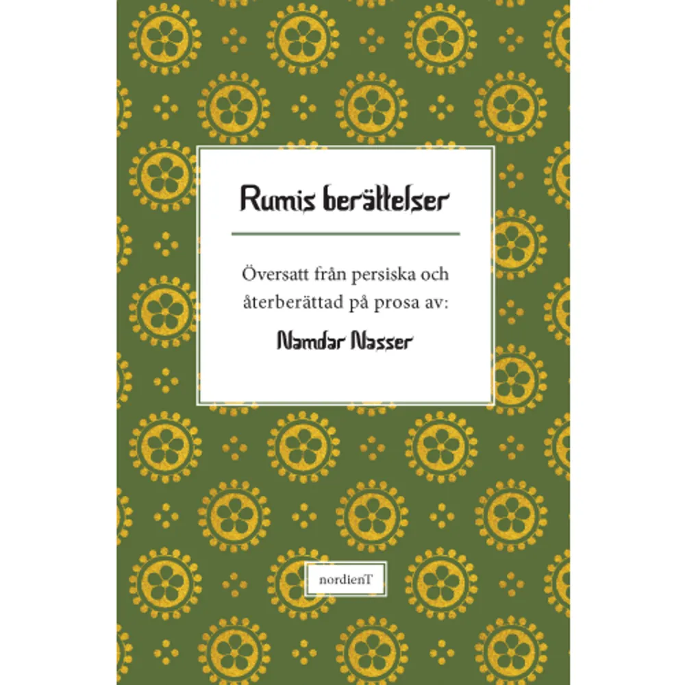 Rumi är ett av världslitteraturens stora namn. Han räknas som tidernas störste sufipoet och hans dikter åtnjuter ett särskilt högt anseende i många länder. Däribland Afghanistan, Iran, Turkiet, Tadzjikistan, Pakistan, Indien och Bosnien. Rumi har även lästs och beundrats av en rad författare och fritänkare i Europa och Nordamerika genom århundradena. Rembrandt inspirerades av honom i sitt måleri och Hegel i sin filosofi. Emerson och Goethe diktade poesi i Rumis anda. I den här samlingen återberättar Namdar Nasser 32 av Rumis sagopärlor.  Lysande och magisk är månens skära död och öde dock, kommer du den för nära Rätt och fel i denna flyktiga värld är vad du håller i ditt hjärtas härd    Format Danskt band   Omfång 112 sidor   Språk Svenska   Förlag nordienT   Utgivningsdatum 2017-11-01   Medverkande Namdar Nasser   ISBN 9789187921254  . Böcker.