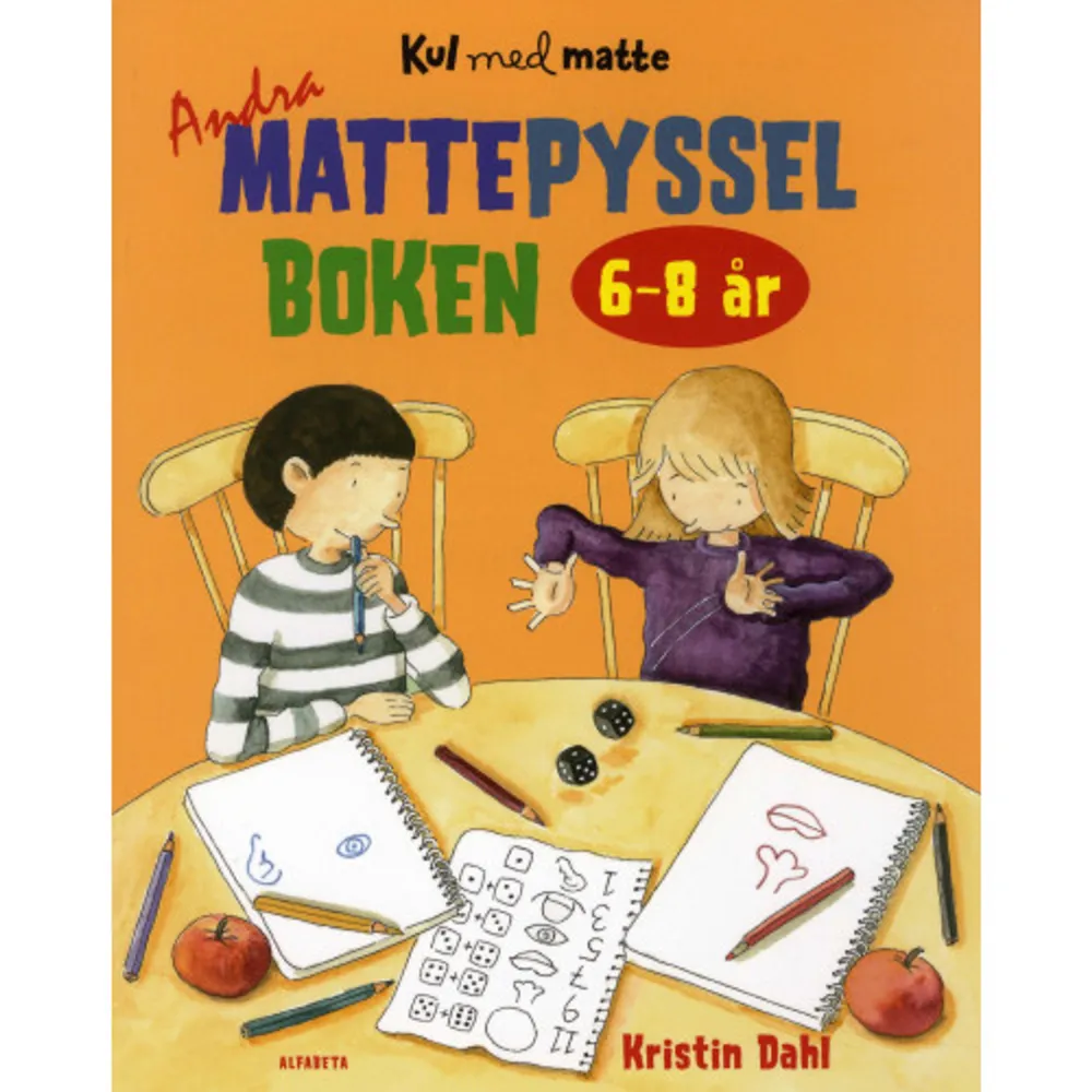 Andra mattepysselboken passar barn som är omkring 6-8 år. Här finns Finn tio fel, måla mandalas, måla hälften så många av något, ett hemligt kodspråk, spelet Först till skatten, ritspel med tärningar, måla pusselbitar och en mängd andra kul och utmanande övningar. Kristin Dahls andra böcker om matematik är: Räkna med mig!, Matte med mening, Ska vi leka matte?, Kvadrater, hieroglyfer, smarta kort. Samtliga utgivna på Alfabeta bokförlag. De tre sistnämnda är översatta och utgivna i Tyskland, Danmark, Norge, Finland och Sydkorea. Sedan år 1996 är hon frilansare och arbetar med att 