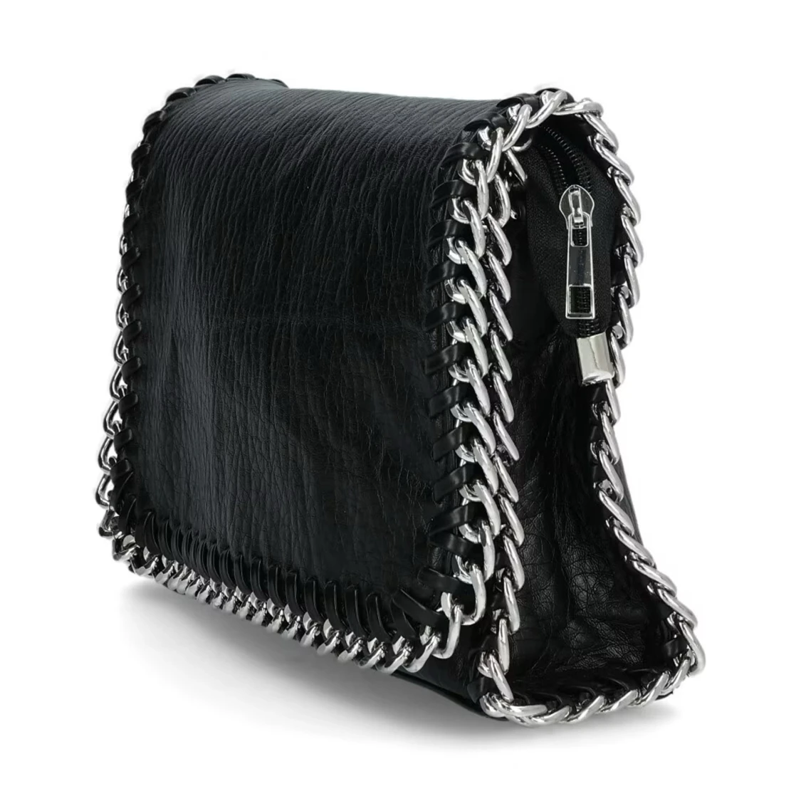Svart axelväska med kedjedetaljer - 90