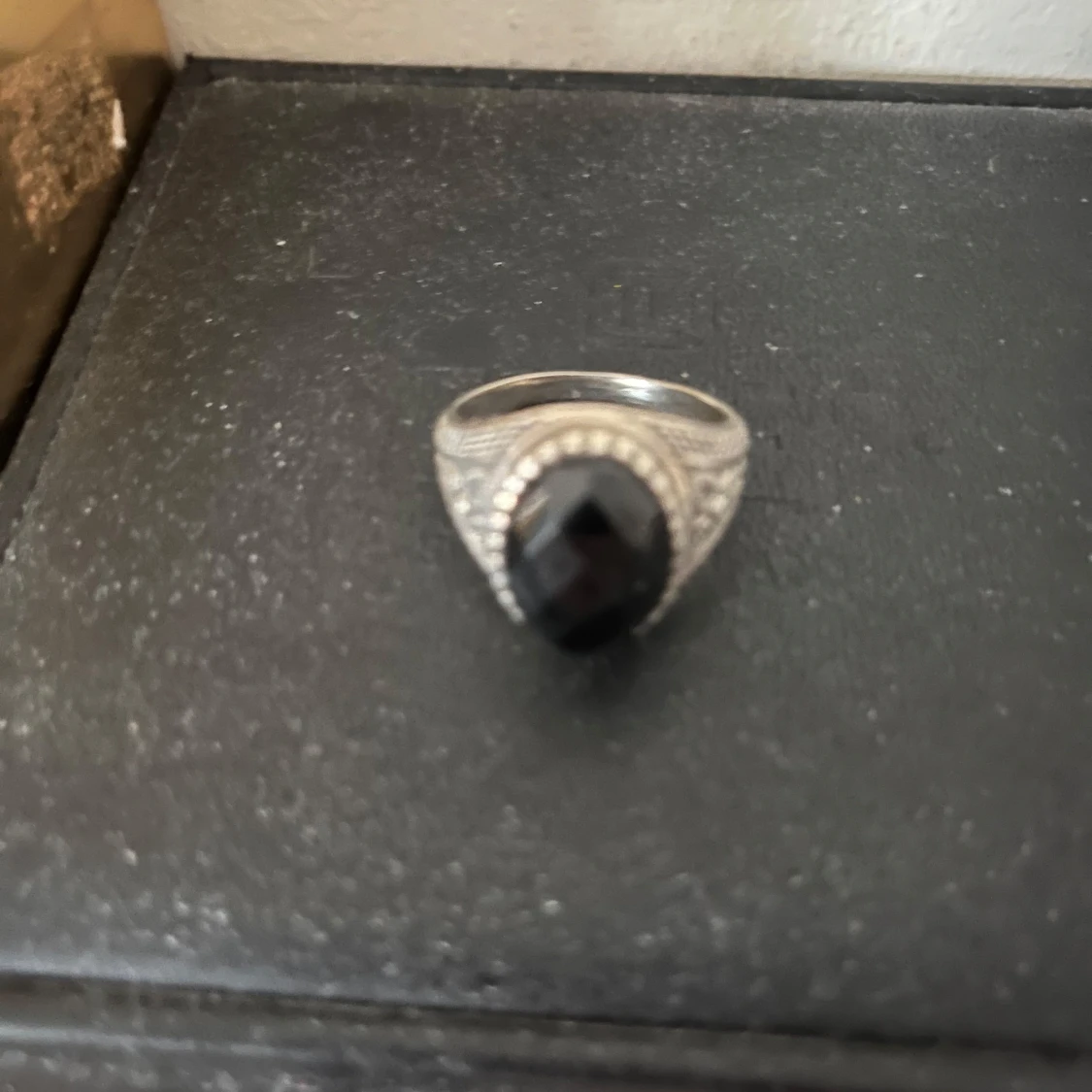 Vintage Natural onyx Stone  Mens Ring 925 Sterling Silver