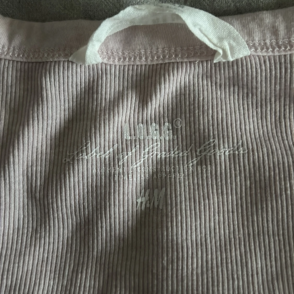 Ljusrosa ribbad långärmad topp från H&M - 91