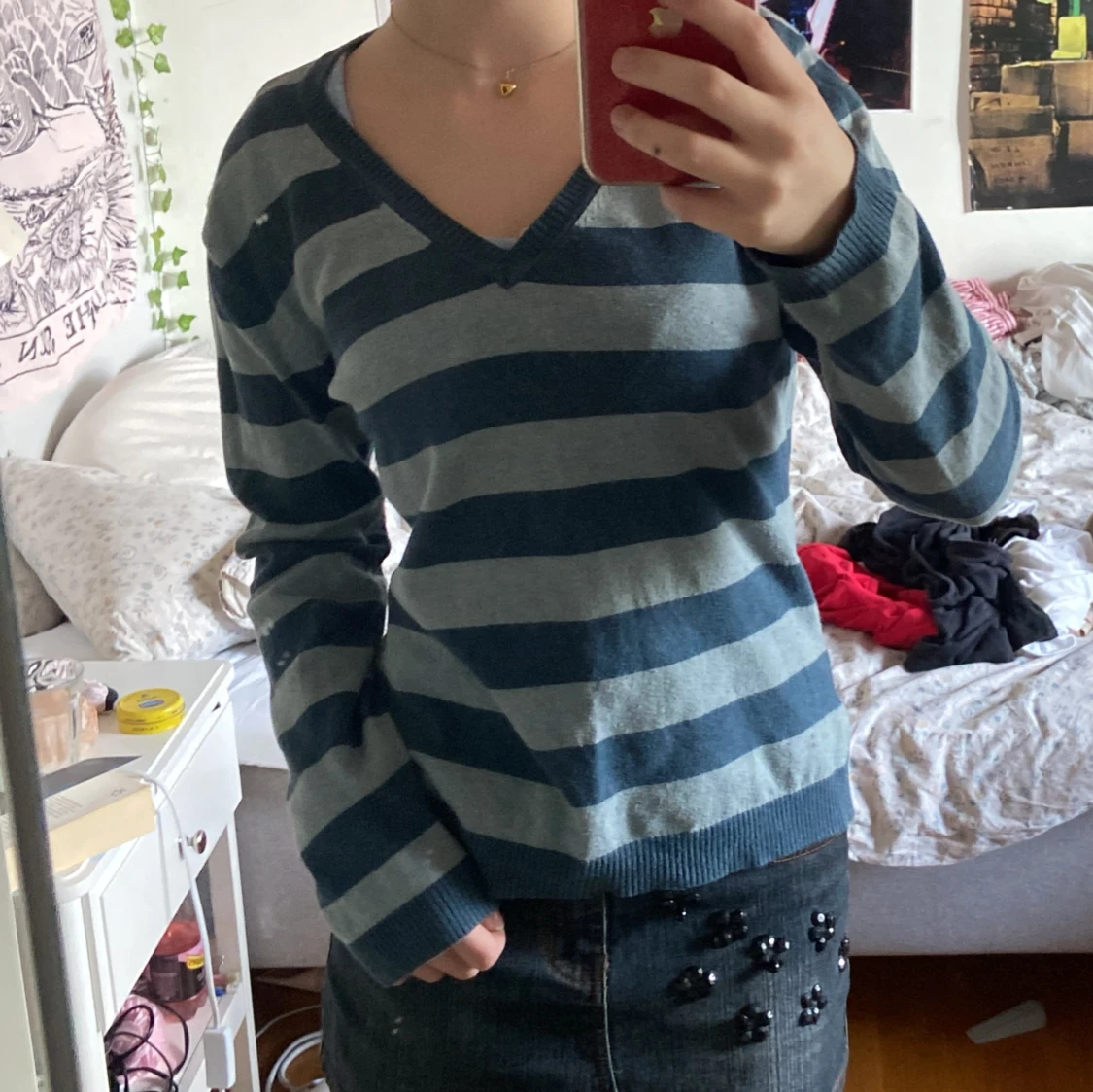 En blårandig JETTE sweatshirt - 90