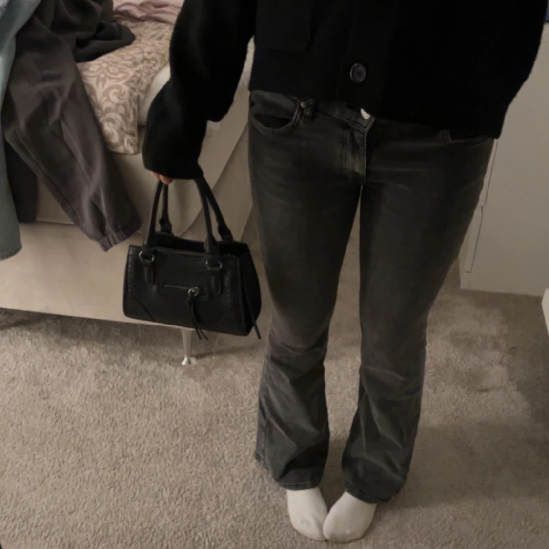 Grå jeans med bootcut - 2