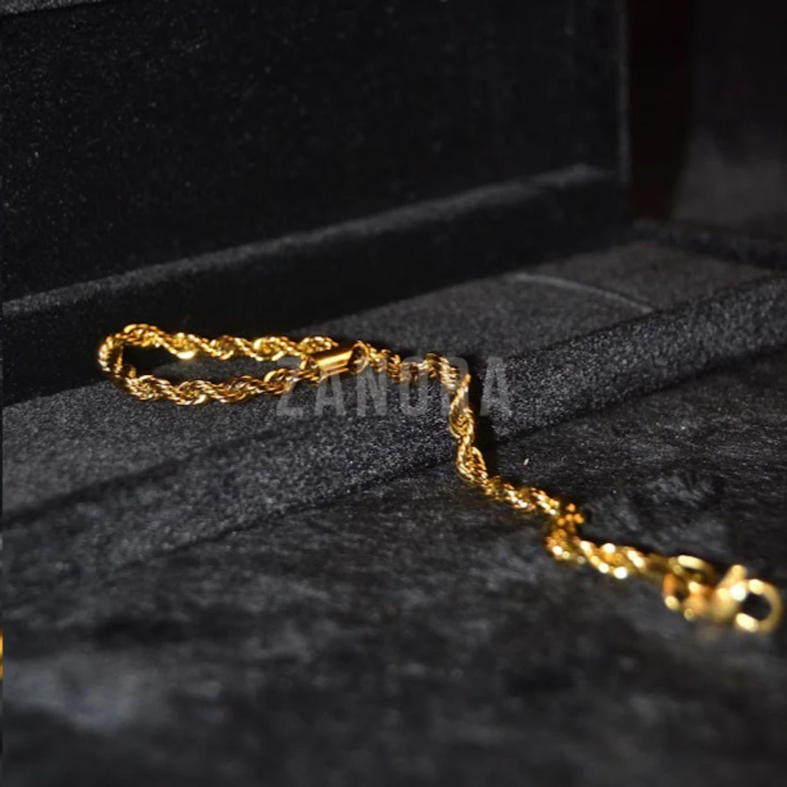 ZANORA | 6MM - 60CM HALSBAND - 4MM - 20CM ARMBAND | CORDELL KIT GULD-FÄRGAD ROSTFRITT STÅL - 1