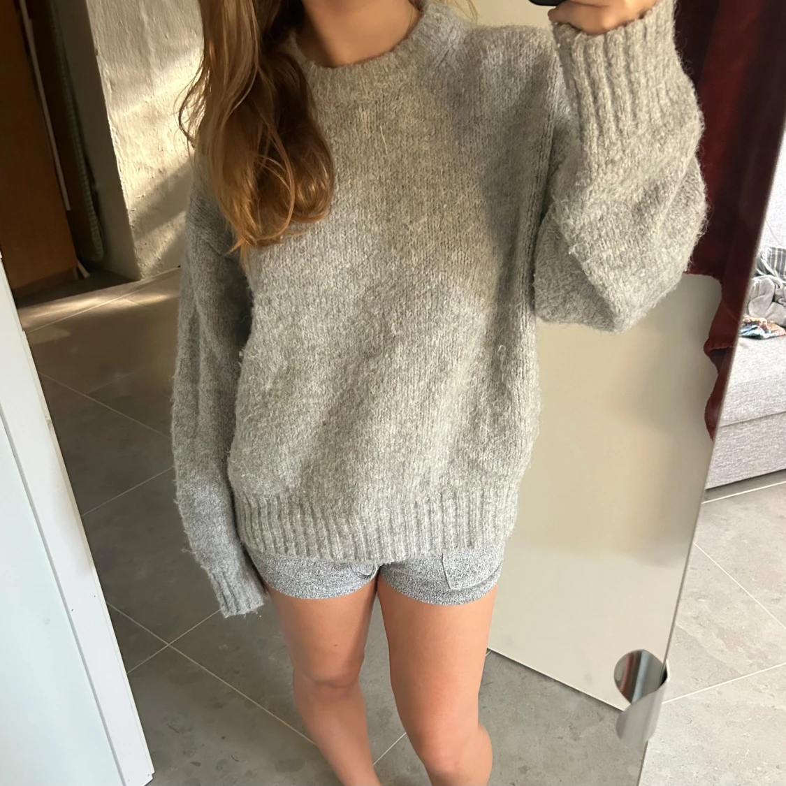 grå stickad tröja från zara❤️ - 90