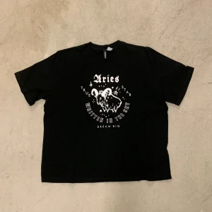 Svart t-shirt från H&M Divided - Säljer en svart t-shirt från H&M Divided med ett coolt tryck med stjärntecknet väduren. hör gärna av dig vid frågor eller prisförslag!💜🥰