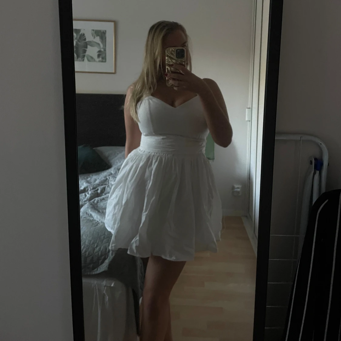 Vitt gullig klänning - 90