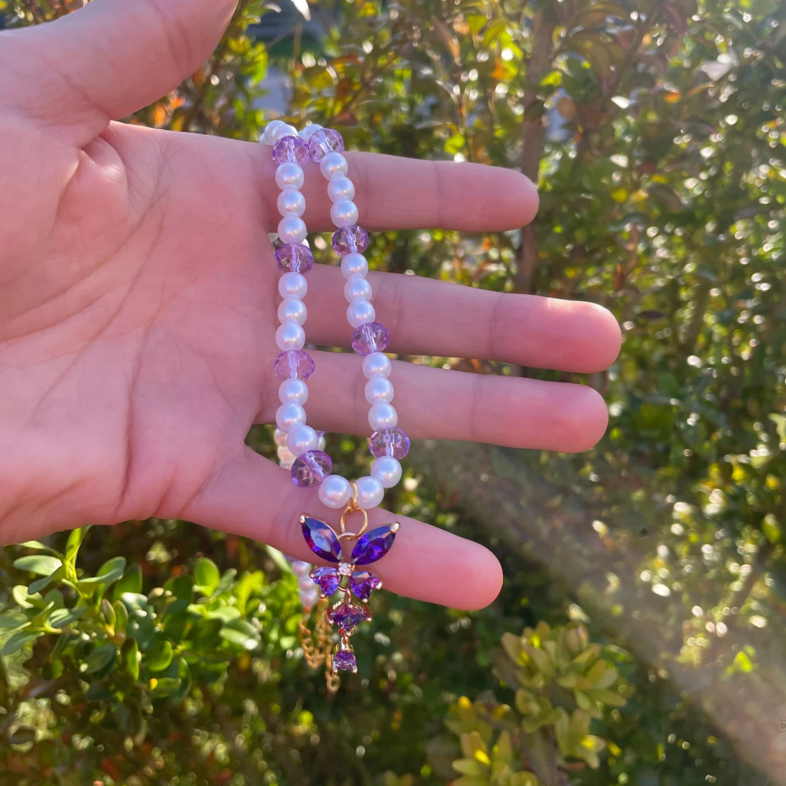 Smyckeset lila kristaller  - 90