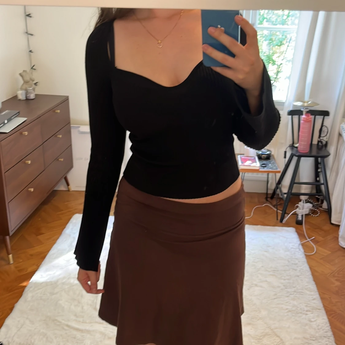 Svart ribbad tipp - 90