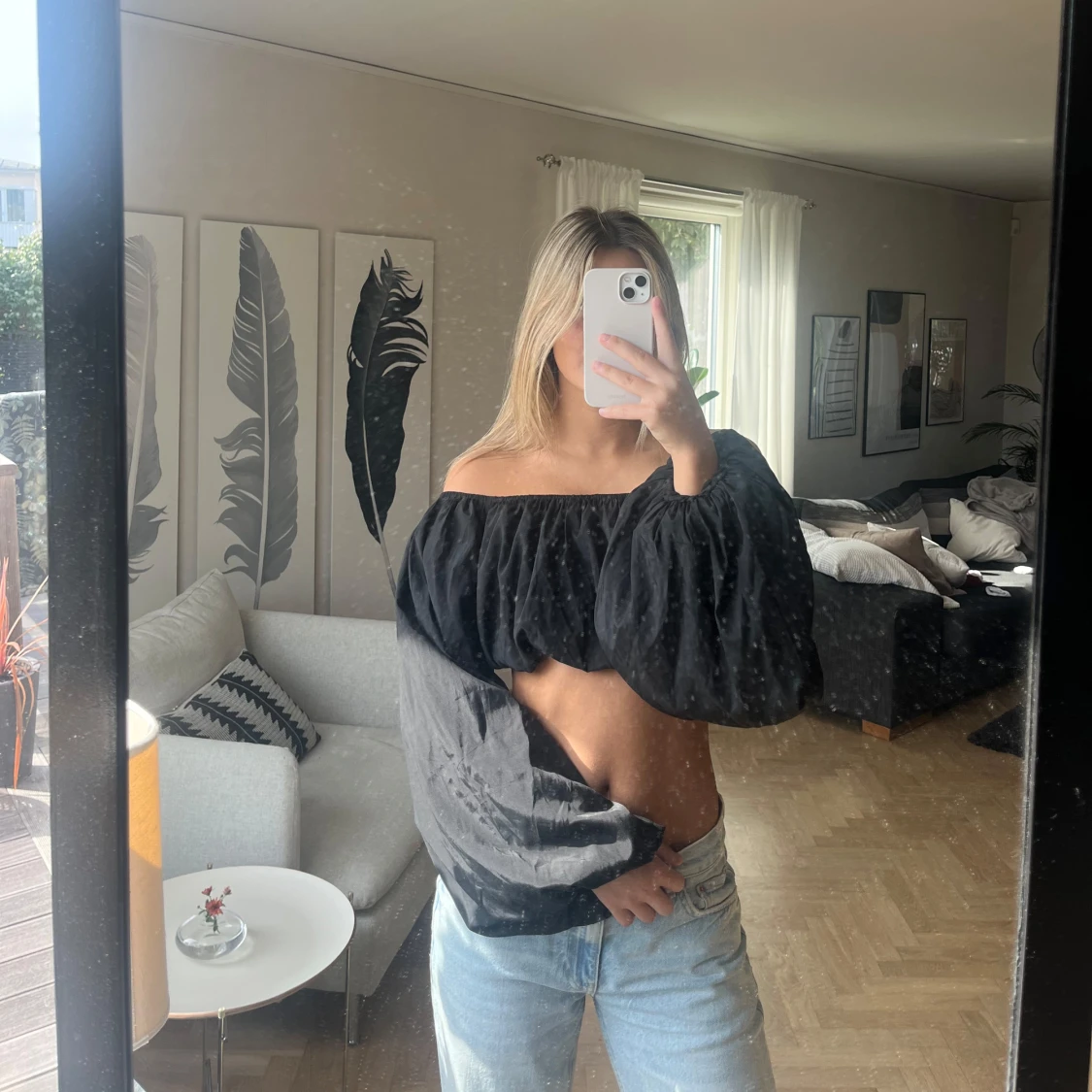 Festtopp med puffärm 