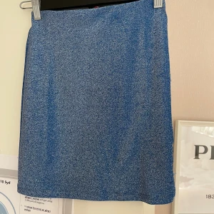 Blå glittrig tajt kjol  - Blå glittrig tajt kjol från don’t call me! Så så fin kjol för festliga tillfällen, köpt i Paris och säljer på grund av att jag inte haft tillfälle att använda den. Så fint skick! Skriv för frågor eller bilder💕