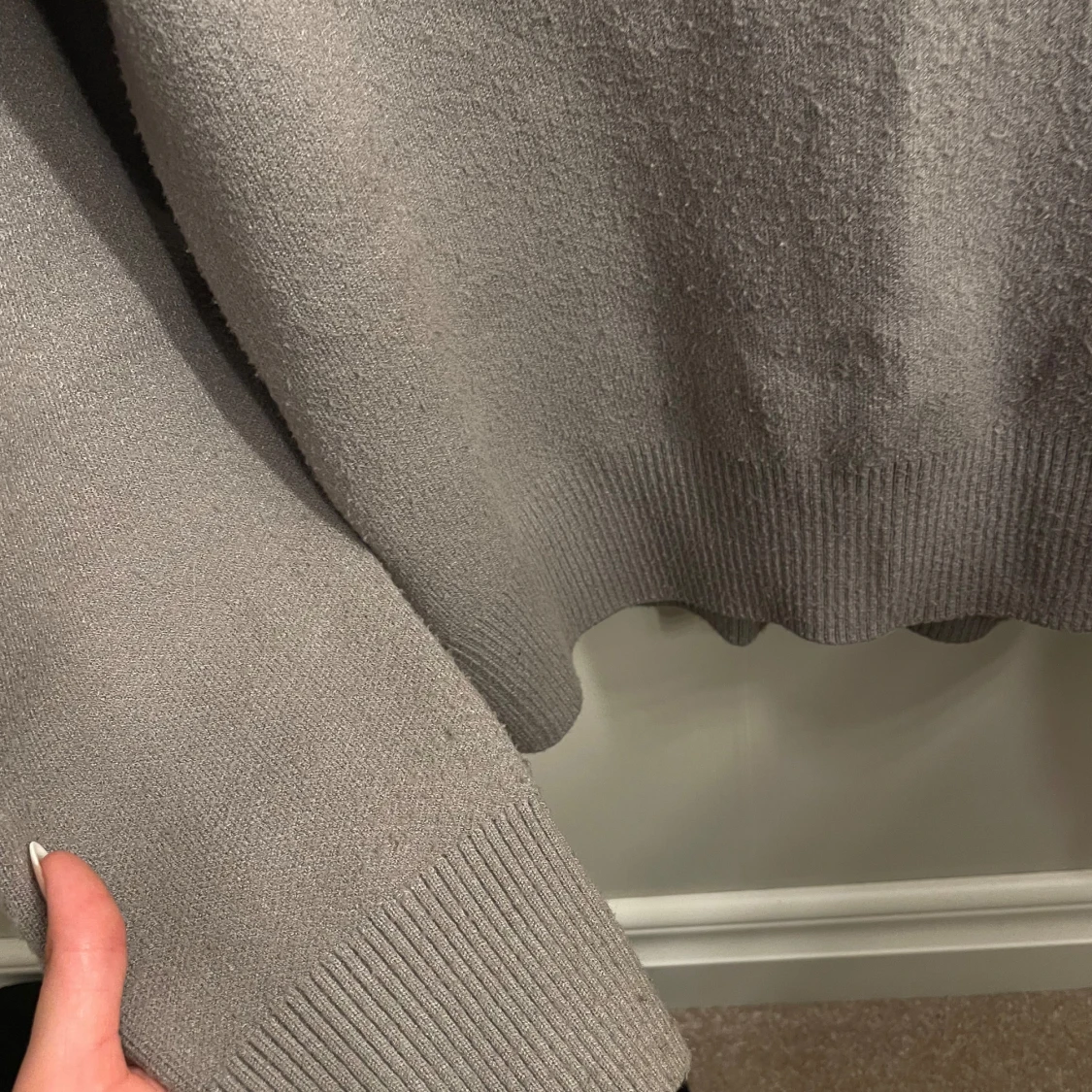 Stickad tröja med polo - 91