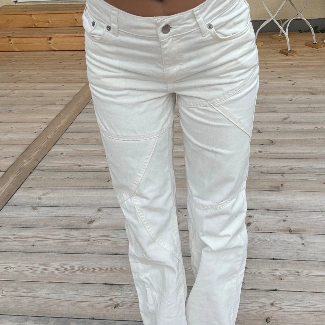 Vita lågmidjade jeans 