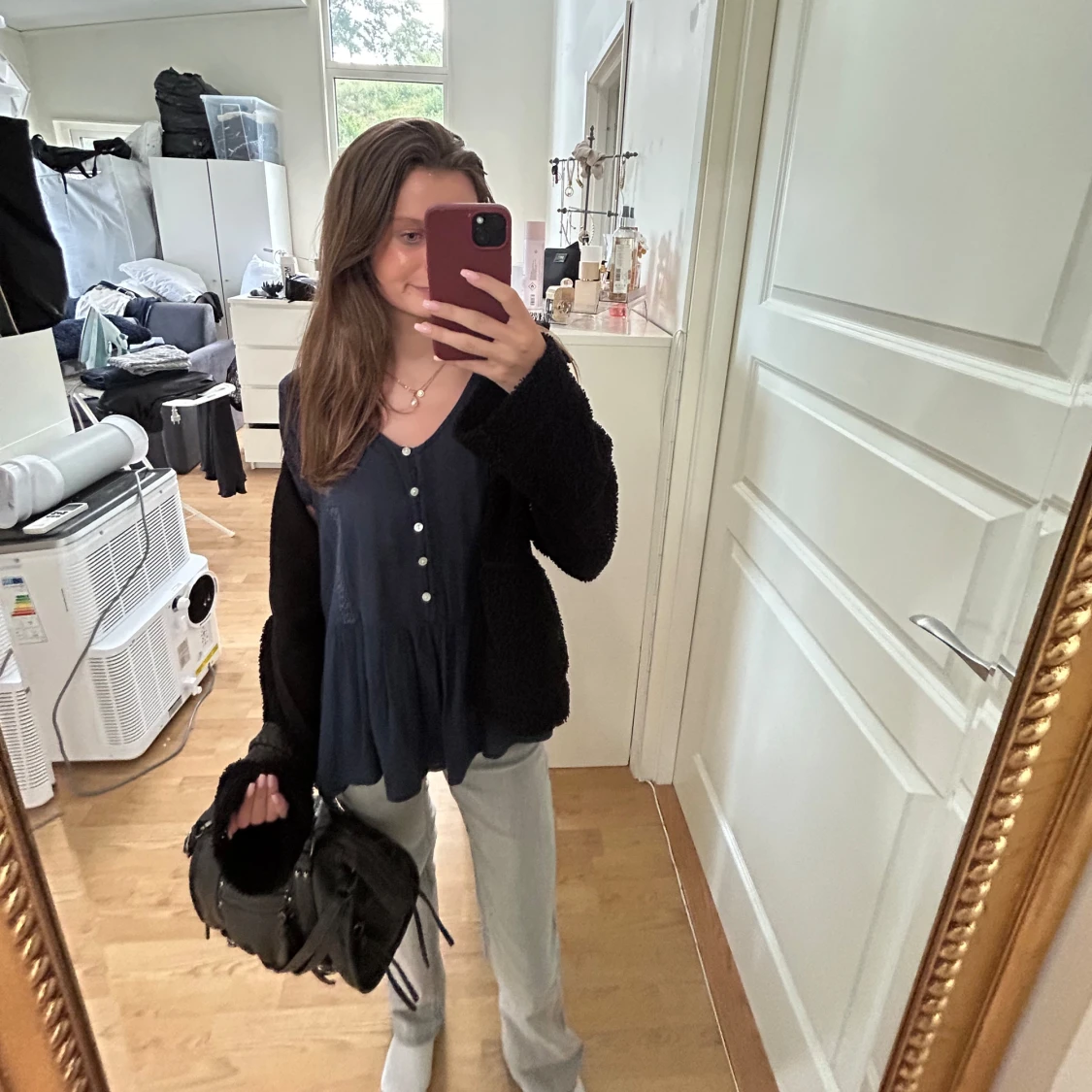 Fin marinblå blus  - 91