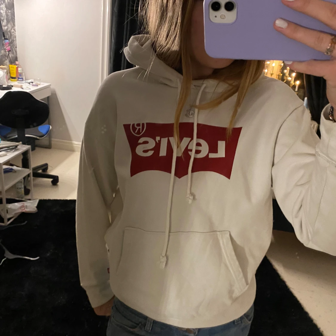 Vit hoodie från Levi's - 90