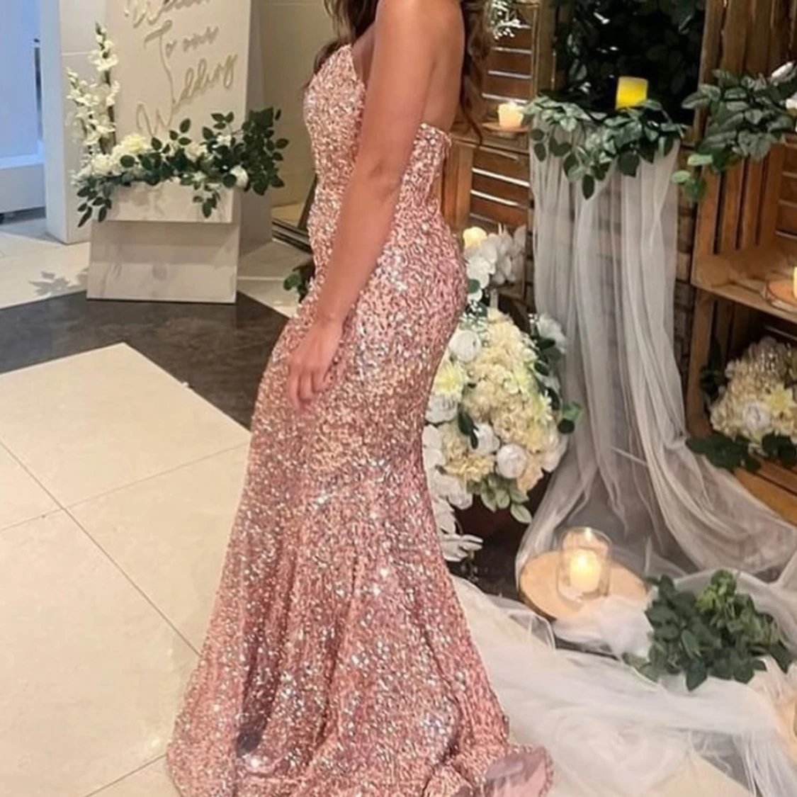 Axelbandslös långklänning - 90