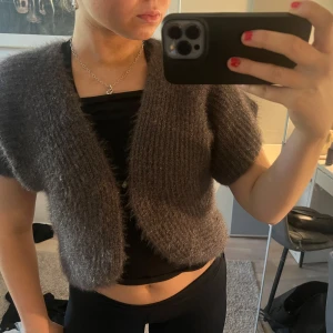 Brun/grå bolero - En fin brun/grå bolero från en butik i Paris! Väldigt fin och super kvalite! Använd en gång och skicket är jätte bra!