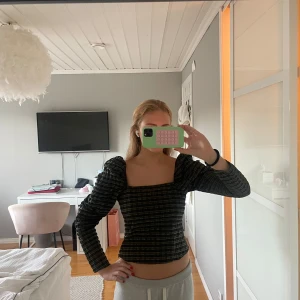 Rutig topp - Så fin rutig topp/blus med puffärmar. 