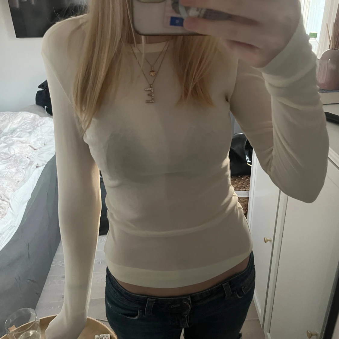 Vit långärmad topp