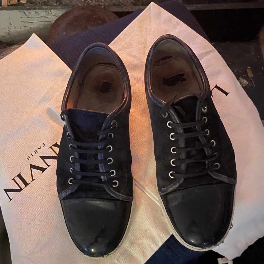 Navy blue captoe sneakers från Lanvin - 2