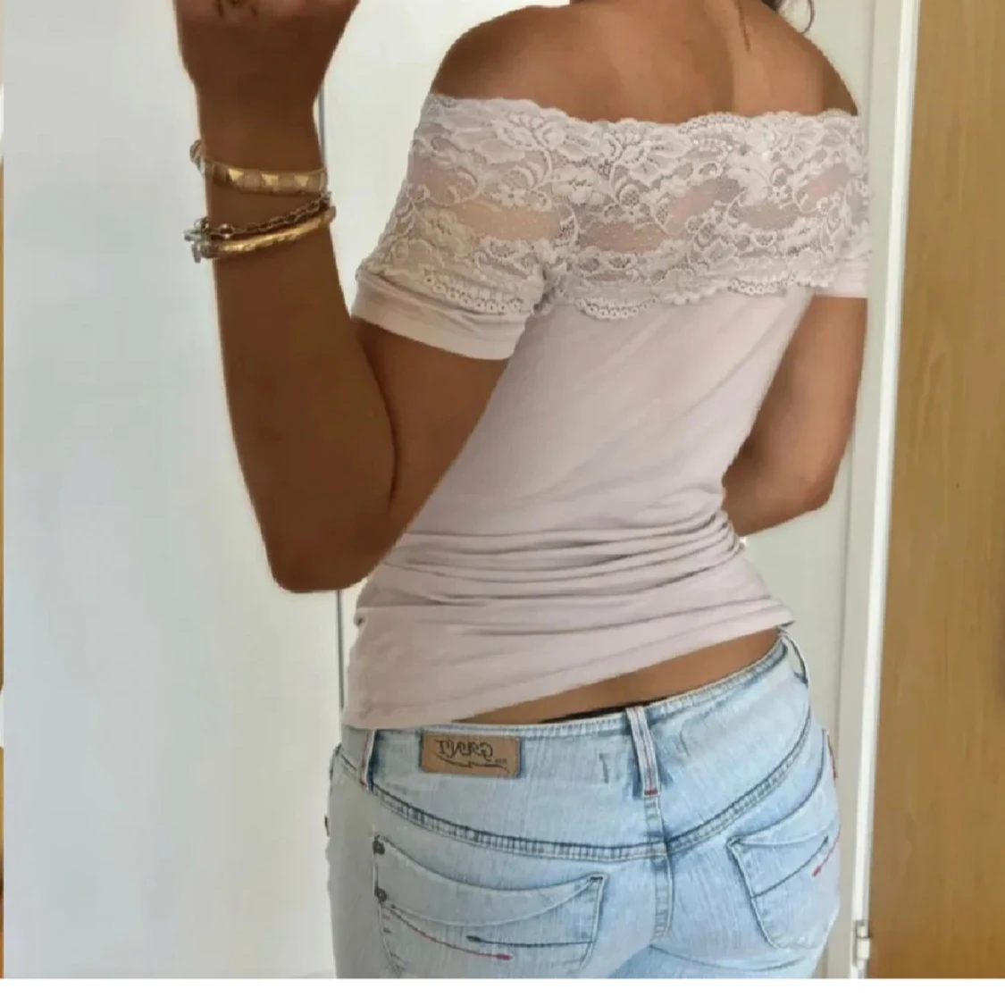 Rosa spets tröja - 90