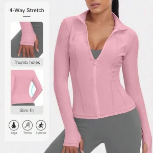 Lulu lemon inspirerad zip tröja - Ljusrosa zip tröja m