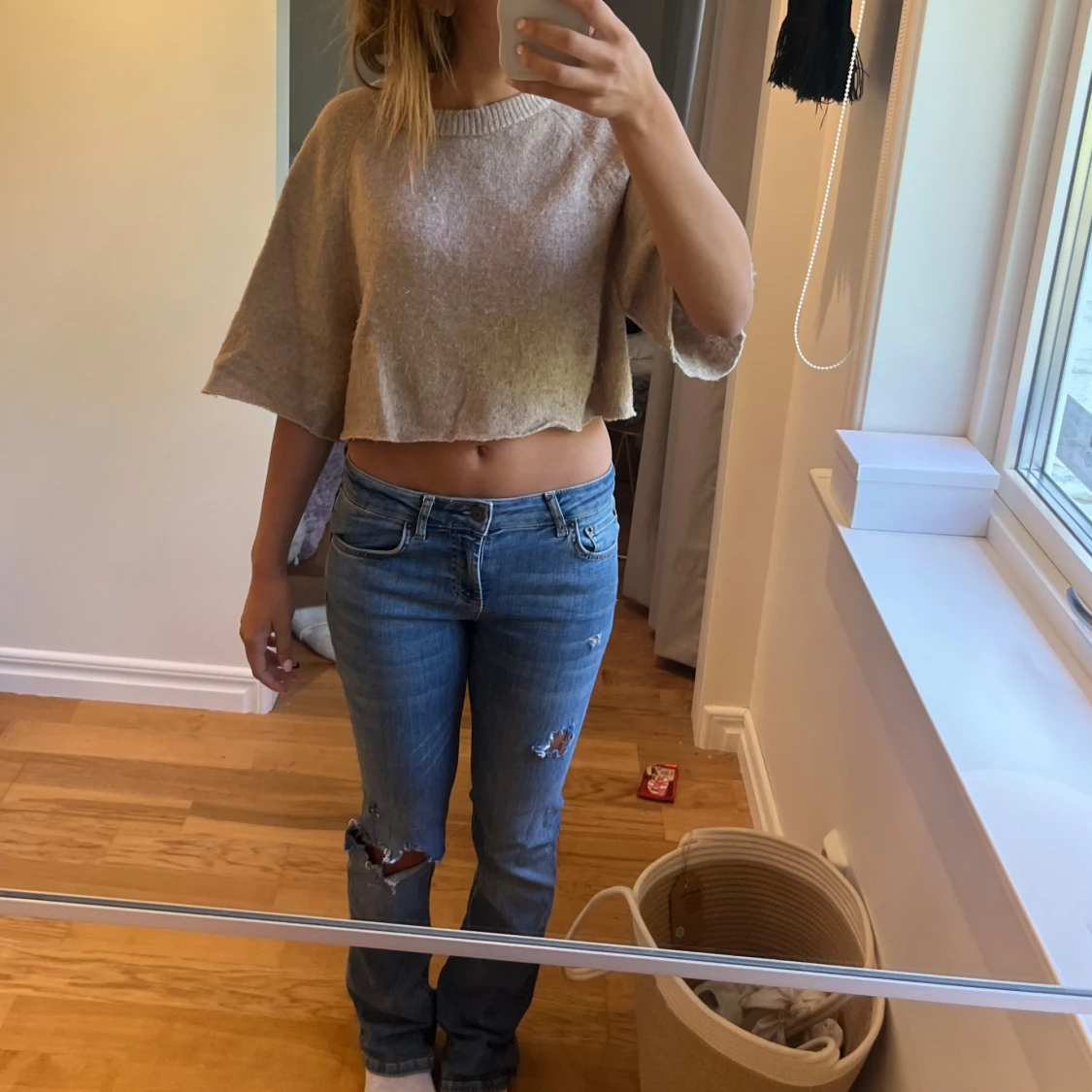 söt stickad t-shirt  - 90