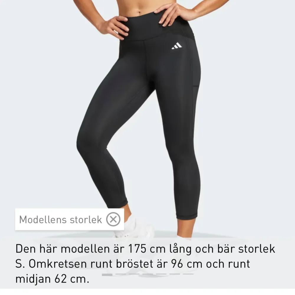 Helt nya från adidas, endast provade och glömde returnera. Små i storleken enligt adidas men tycker de passar en S/M bra, de är stretchiga. Kortare i benen så blir bra normallängd om man är kort. . Sportswear.