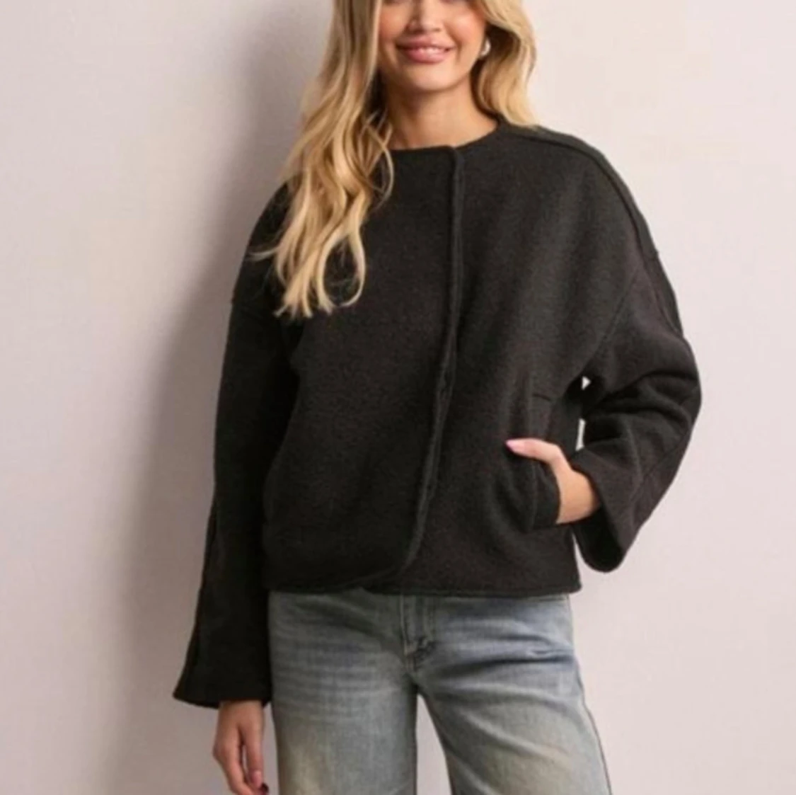 Svart teddyjacka - 90