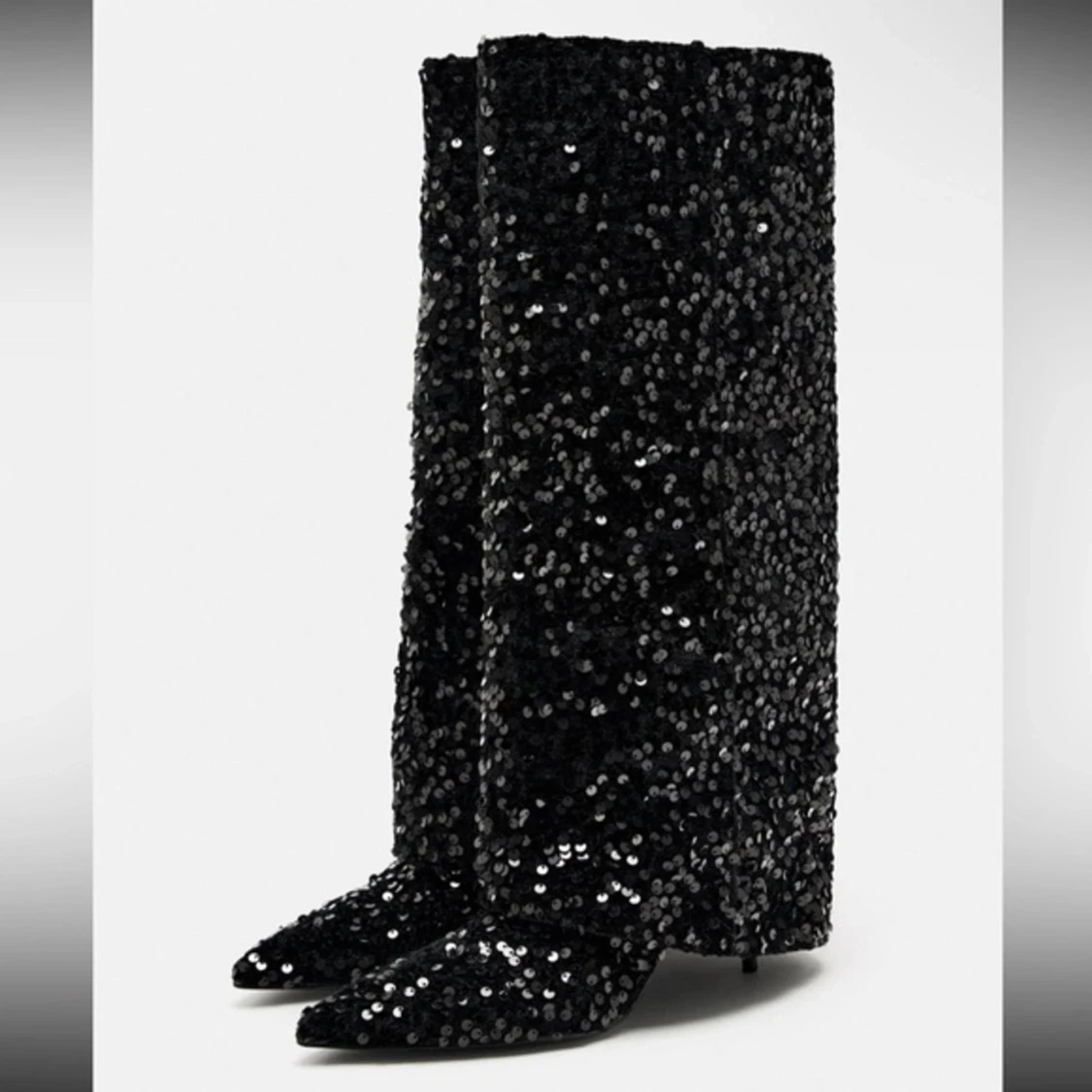 Svarta glittriga stövlar - 90
