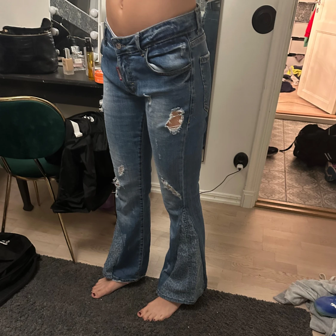 Lågmidjade bootcut jeans - 90