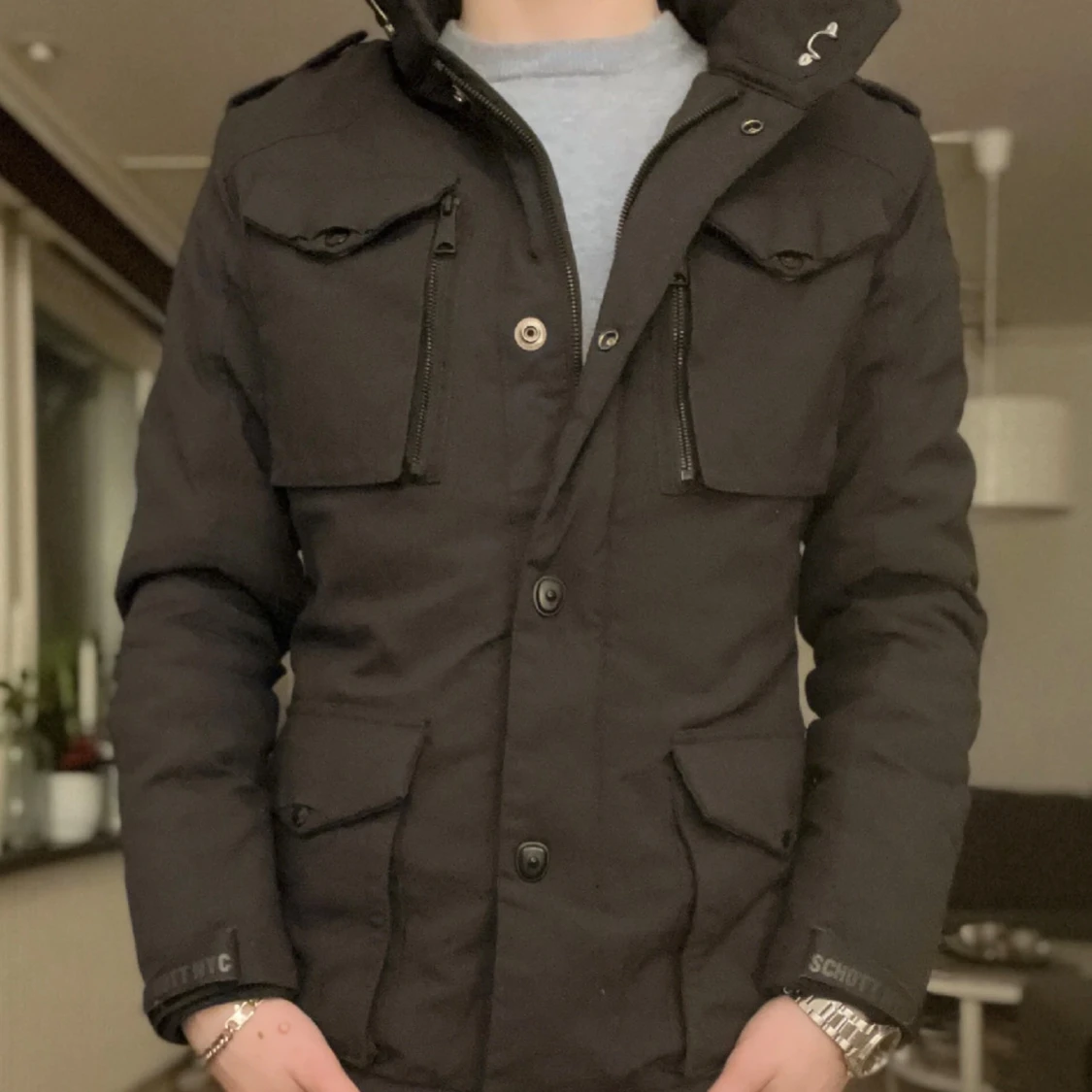 Mörkblå field jacket