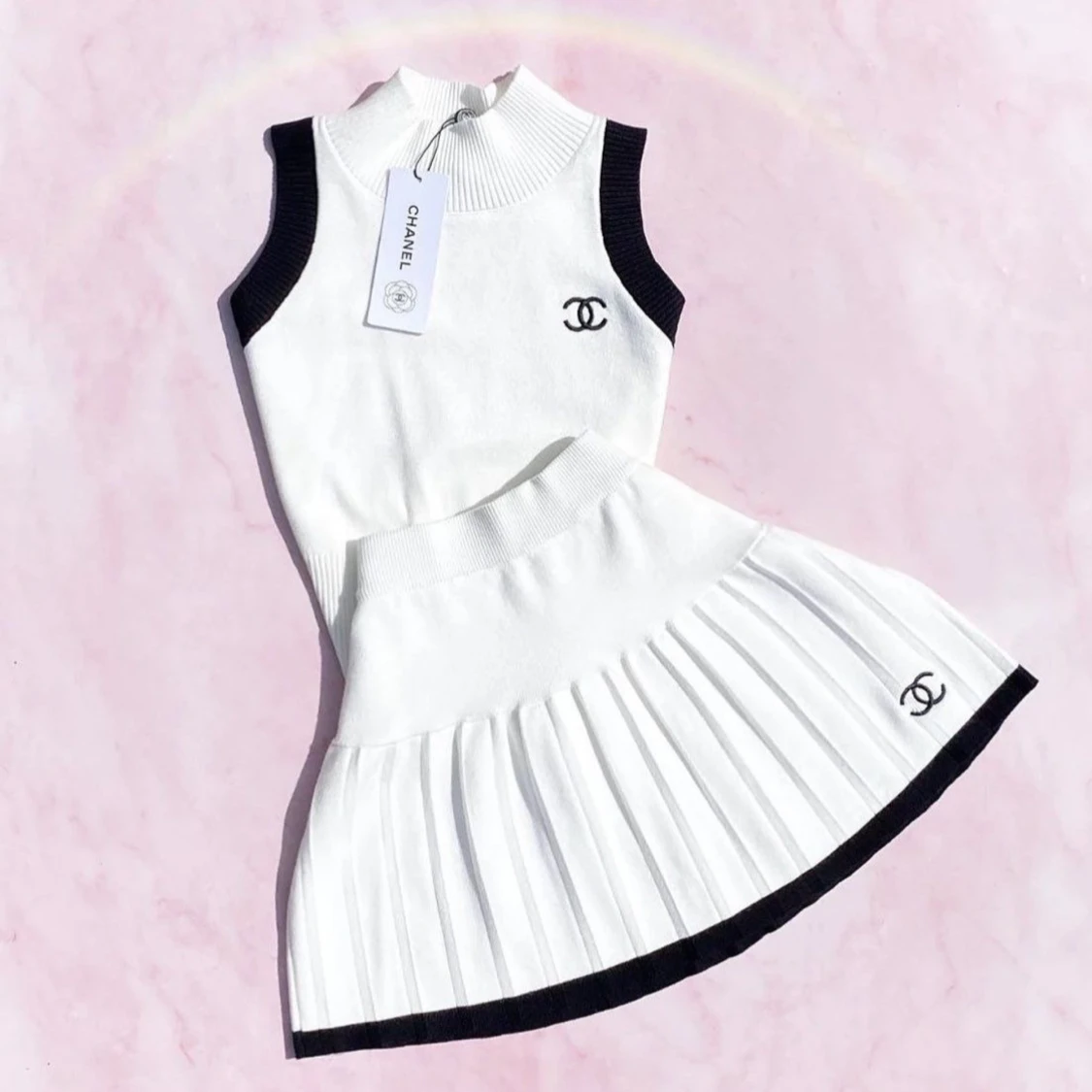 chanel vitt tennis set