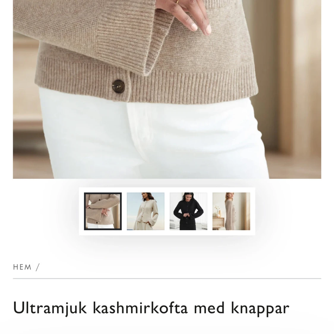Beige kofta med knappar - 92